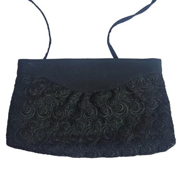 Black Evening Dressy Elegant Clutch with Strap - Picture 1 of 13